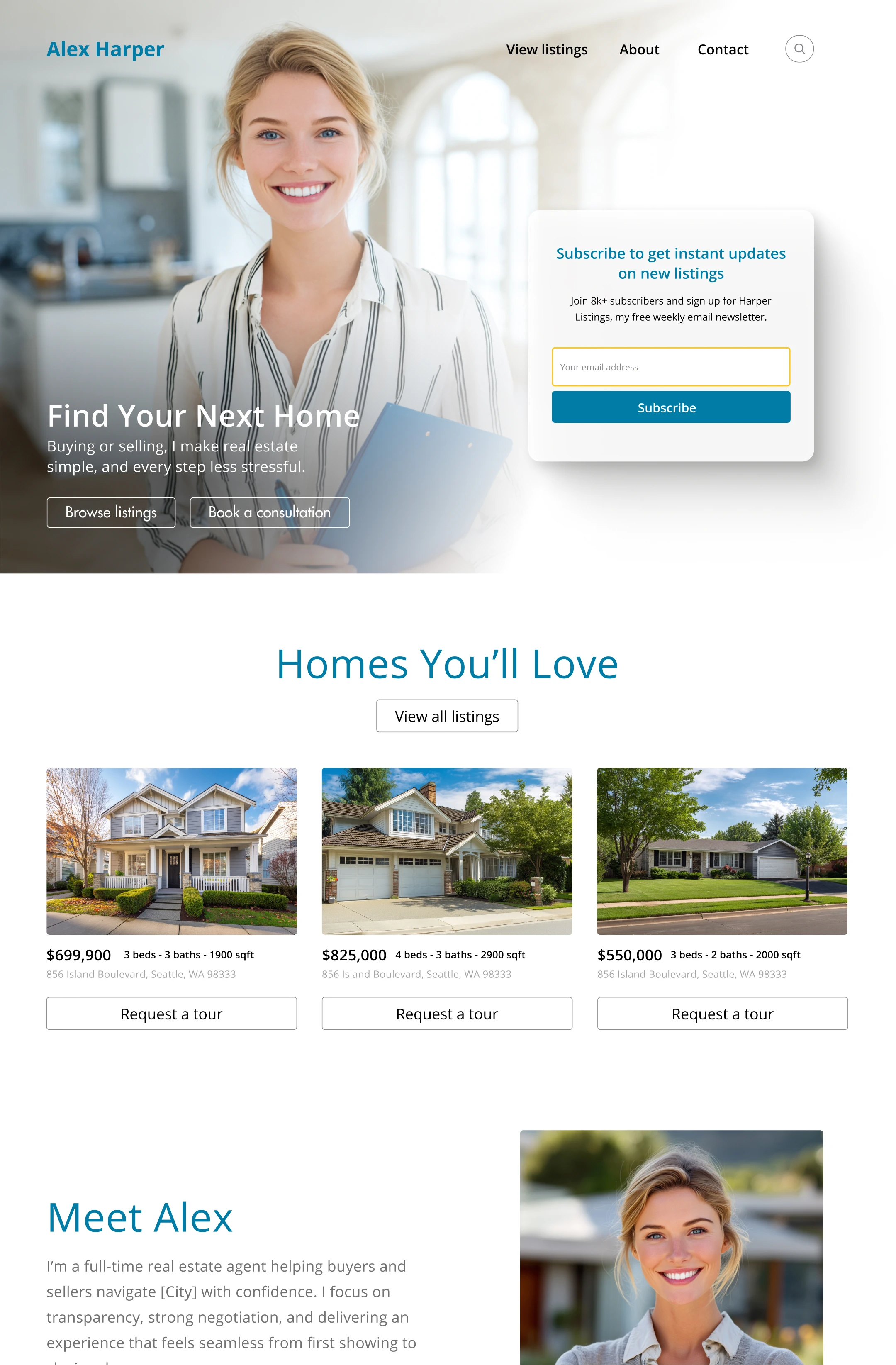 Real Estate Website - Custom website by Taylor Make It